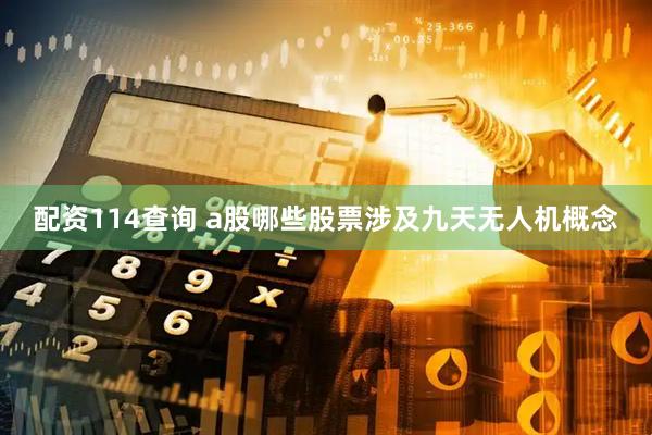 配资114查询 a股哪些股票涉及九天无人机概念