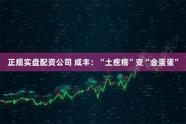 正规实盘配资公司 咸丰：“土疙瘩”变“金蛋蛋”